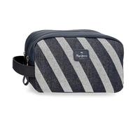 Pepe Jeans Celine Kulturbeutel, Blau, 26 x 16 x 12 cm, Polyester, mit Details aus Kunstleder von Joumma Bags, blau, Kosmetiktasche