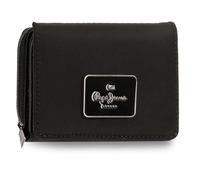 Pepe Jeans Christine Geldbörse mit Geldbörse, schwarz, 10 x 8 x 3 cm, Polyester, mit Details aus Kunstleder von Joumma Bags, Schwarz, Talla única, Brieftasche mit Geldbörse