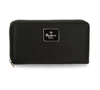 Pepe Jeans Christine Geldbörse, Schwarz, 19,5 x 10 x 2 cm, Polyester, mit Details aus Kunstleder von Joumma Bags, Schwarz, Talla única, Geldbörse