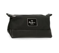 Pepe Jeans Christine Kulturbeutel, Schwarz, 20,5 x 11,5 x 7,5 cm, Polyester mit Kunstlederdetails von Joumma Bags, Schwarz, Talla única, Kulturbeutel