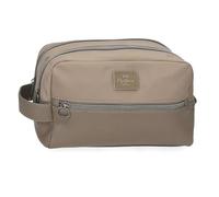 Pepe Jeans Christine Kulturbeutel, anpassbar, Beige, 26 x 16 x 12 cm, Polyester, mit Details aus Kunstleder von Joumma Bags, Beige, Talla única, Anpassbare Kosmetiktasche