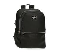 Pepe Jeans Christine Rucksack für Laptop 39,6 cm (15,6 Zoll), Schwarz, 29 x 40 x 11 cm, Polyester mit Kunstlederdetails, 15,6 l, von Joumma Bags, Schwarz, Talla única, Laptop-Rucksack