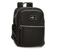 Pepe Jeans Christine Rucksack für Laptops bis zu 30,5 cm (12 Zoll), Schwarz, 25 x 36 x 10 cm, Polyester mit Kunstlederdetails, 9 l von Joumma Bags, Schwarz, Talla única, Laptop-Rucksack