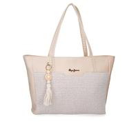 Pepe Jeans Clara Tasche Tote, Einheitsgröße, Beige, Eine Größe passt Allen, Tragetasche