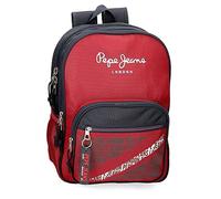 Pepe Jeans Clark Doppelfach Schulrucksack Rot 30x40x13 cm Polyester 15,6L
