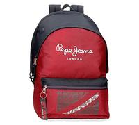 Pepe Jeans Clark Laptop-Rucksack mit zwei Fächern, 15,6 Zoll, Rot, 31 x 44 x 15 cm, Polyester, 23,87 l