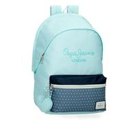 Pepe Jeans Dalma Laptop-Rucksack mit Doppelfach, 39,6 cm (15,6 Zoll), Blau, 31 x 44 x 15 cm, Polyester, von Joumma Bags, blau, 32x44x22 cms, Laptop-Rucksack mit zwei Fächern
