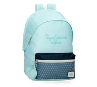 Pepe Jeans Dalma Rucksack für Laptop, Doppelfach, tragbar, 39,6 cm, Blau, 31 x 44 x 15 cm, Polyester, von Joumma Bags, blau, 32x44x22 cms, Laptop-Rucksack mit Doppelfach