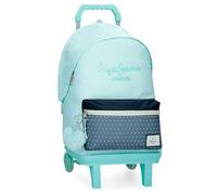 Pepe Jeans Dalma Rucksack für Laptop, Doppelfach, tragbar, 39,6 cm, Blau, 31 x 44 x 15 cm, Polyester, von Joumma Bags, blau, 32x44x22 cms, Laptop-Rucksack mit Doppelfach