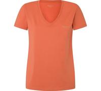 Pepe Jeans Damen Fiore V Neck T-Shirt, Orange (Sunset Orange), X-Large