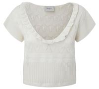 Pepe Jeans Damen Goldie Top Strickwaren, Weiß (Mousse White), L