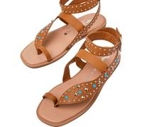 Pepe Jeans Damen IRMA Ethnic W Flat Sandals, Tan, 39 EU