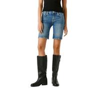 Pepe Jeans Damen Jeans Short Fitted Short MW Poppy - Mid Waist Regular Fit, Größe:W 29, Farbe:PL80000384UB Blue Denim