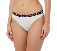 Pepe Jeans Damen Logo-tanga Unterwäsche im Bikini Stil, Weiß, M EU