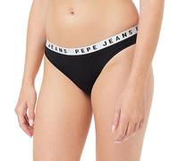 Pepe Jeans Damen Logo Thong Bikini Style Underwear, Black (Black), L