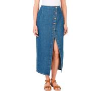 Pepe Jeans Damen Midi-Rock Hw Slit Blau (Denim) Größe S