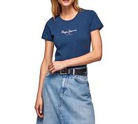 Pepe Jeans New Virginia Slim Damen T-Shirt marineblau/weiß - S