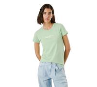 Pepe Jeans Damen New Virginia T-Shirt Slim Fit Kurzarm Weiß, Grün (frisches Grün), S