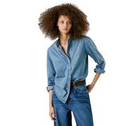 Pepe Jeans Damen Regular Denim Bluse Shirt Blau (Denim-3V3), L, Blau (Denim-3v3), L