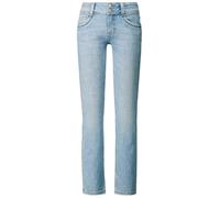Straight-Jeans PEPE JEANS "SLIM JEANS MW GEN", Damen, Gr. 29, Länge 30, blau (bleached used), Denim/Jeans, Obermaterial: 99% Baumwolle, 1% Elasthan, slim fit lang, Jeans Straight-Jeans, mit doppeltem