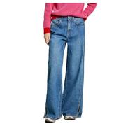 Pepe Jeans Damen Wide Leg Jeans MW Slit Jeans, Blau (Denim), 29W / 30L, Blau (Denim), 29 W/30 L