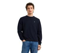 Rundhalspullover PEPE JEANS "DANIELS", Herren, Gr. XXL, deep sea blau, Strick, Obermaterial: 100% Baumwolle, unifarben, regular fit hüftbedeckend, Rundhals, Rippstrickbündchen, Pullover Rundhalspullov