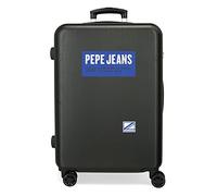 Pepe Jeans Darren Koffer, mittelgroß, Schwarz, 46 x 65 x 23 cm, Hartplastik, seitlicher Kombinationsverschluss, 56 l, 3,22 kg, 4 Räder