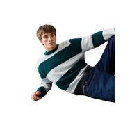 Strickpullover PEPE JEANS "DEACON STRIPES", Herren, Gr. S, grün (richmond grün), Strick, Obermaterial: 65% Polyester, 28% Polyacryl, 5% Wolle, 2% Elasthan, gestreift, hüftbedeckend, Rundhals, Rippstri