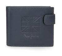 Pepe Jeans Denver Horizontale Geldbörse mit Klickverschluss Blau 11x8,5x1 cm Leder von Joumma Bags