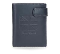 Pepe Jeans Denver Vertikale Geldbörse mit Klickverschluss, Blau, 8,5 x 10,5 x 1 cm, Leder von Joumma Bags