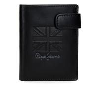 Pepe Jeans Denver Vertikale Geldbörse mit Klickverschluss, Blau, 8,5 x 10,5 x 1 cm, Leder von Joumma Bags