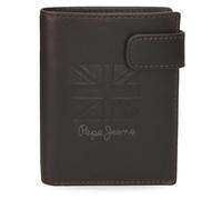Pepe Jeans Denver Vertikale Geldbörse mit Klickverschluss, Blau, 8,5 x 10,5 x 1 cm, Leder von Joumma Bags