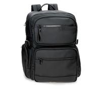 Pepe Jeans Dorking Rucksack für Laptop, anpassbar, 39,6 cm (15,6 Zoll), Schwarz, 28 x 40 x 16 cm, Polyester mit Kunstlederdetails, 17,92 l, von Joumma Bags