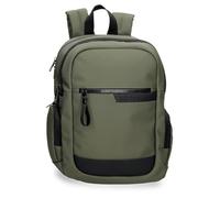 Pepe Jeans Dorking Rucksack für Laptop, doppeltes Fach, anpassbar, 39,6 cm, Grün, 25 x 37 x 12 cm, Polyester mit Kunstlederdetails, 11,1 l