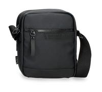 Pepe Jeans Dorking Schultertasche Zwei Fächer Schwarz 17x22x7. 5 cm Polyester mit Kunstlederdetails von Joumma Bags