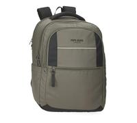 Pepe Jeans Dortmund Laptop-Rucksack aus Polyester, breite ergonomische und gepolsterte Schultergurte passen Sich perfekt dem Rücken an, grün, Rucksack PC 15,6 Zoll