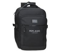 Pepe Jeans Durham Rucksack mit zwei Fächern, 15 Zoll, Schwarz, 28 x 40 x 16 cm, Polyester 17.92L von Joumma Bags