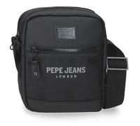Pepe Jeans Durham Umhängetasche, Zwei Fächer, Schwarz, 22 x 27 x 10 cm, Polyester, von Joumma Bags