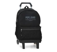 Pepe Jeans Edward School Rucksack mit Trolley Laptop 15,6 Zoll Schwarz 31x44x17,5 cm Polyester 23,87L by Joumma Bags