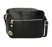 Pepe Jeans Elia Umhängetasche mit Zwei Fächern, Schwarz, 24 x 16 x 9 cm, Kunstleder von Joumma Bags, Schwarz, Talla única, Umhängetasche mit Zwei Fächern