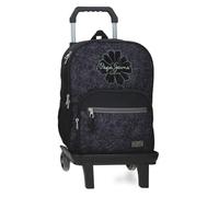 Pepe Jeans Eloise Schul-Laptop-Rucksack Laptop 15,6 Zoll Schwarz 30x40x12 cm Polyester 14,4L by Joumma Bags