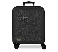 Pepe Jeans Eloise Kabinenkoffer, schwarz, 40 x 55 x 20 cm, harter ABS-Kunststoff, integrierter Kombinationsverschluss, 37 l, 2,6 kg, 4 Doppelrollen, ausziehbar, Handgepäck von Joumma Bags