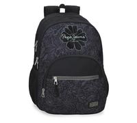Pepe Jeans Eloise Zwei-Fächer Trolley-Adaptierbarer Rucksack Laptop 15,6 Zoll Schwarz 32x44x22 cm Polyester 30,98L by Joumma Bags