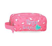 Pepe Jeans Evelyn Dreifaches Federmäppchen Rosa 22x10x9 cm Polyester by Joumma Bags