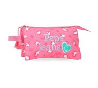 Pepe Jeans Evelyn Dreifaches Federmäppchen Rosa 22x12x5 cm Polyester by Joumma Bags