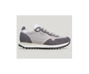 Pepe Jeans FOOTWEAR Leder-Sneakers "Brit" in Grau - Größe 39 | Damen Sneakers