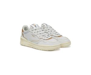 Pepe Jeans FOOTWEAR Leder-Sneakers "Chester Distress" in Weiß - Größe 39 | Damen Sneakers