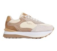 Trainingsschuh PEPE JEANS "trainers FREYA LEA W", Damen, Gr. 40, candle weiß, 60% COW SUEDE, 35% Baumwolle, 5% Polyurethan, Schuhe (43580221-40) candle weiß