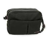 Pepe Jeans Gala Umhängetasche mit Zwei Fächern, Schwarz, 24 x 16 x 9 cm, Kunstleder von Joumma Bags