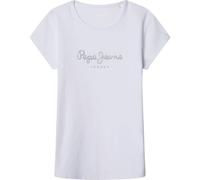 Pepe Jeans Hana Glitter N T-Shirt für Mädchen, Weiß (Weiß), 14 Jahre